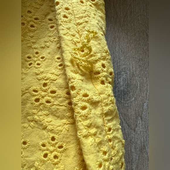 Untuckit For Her Yellow Eyelet 100% Cotton Yellow Color Collared Dress In S10 - Picture 8 of 11